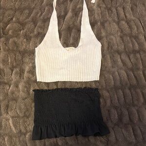 White and Black Women's Halter Top (2)